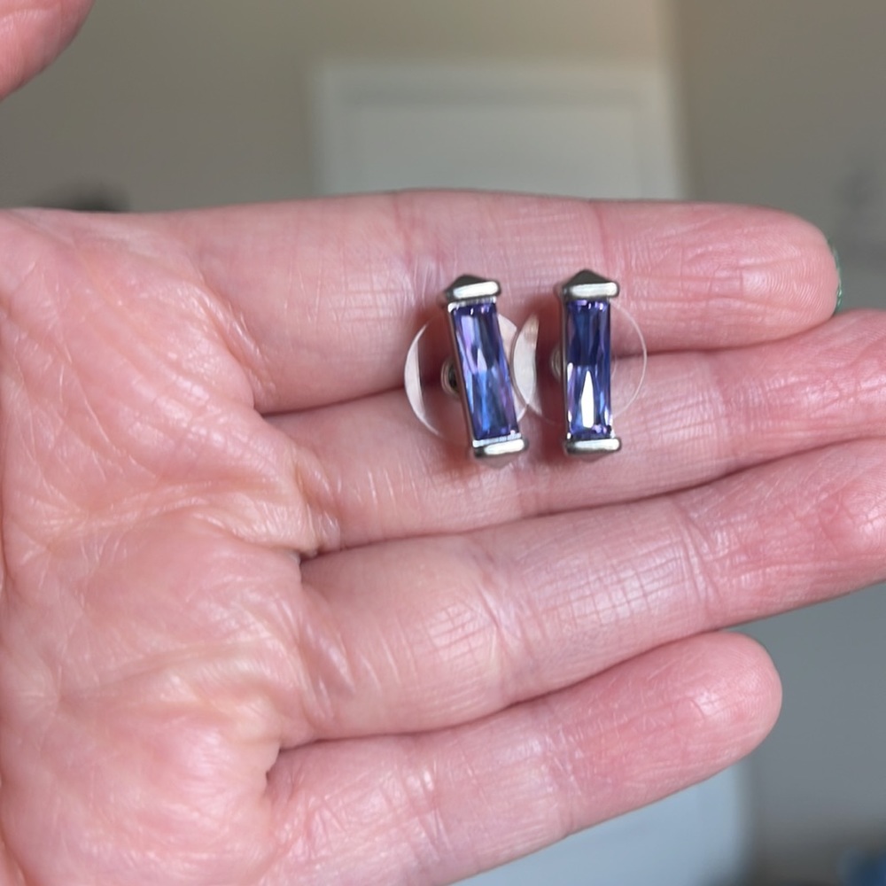 Kendra Scott Fletcher Silver Studs “Lilac Crystal”